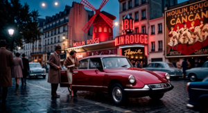 Paris 1958 — Cherry Citroën DS 19 at Moulin Rouge / Limited Edition